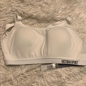 White VS sports bra.